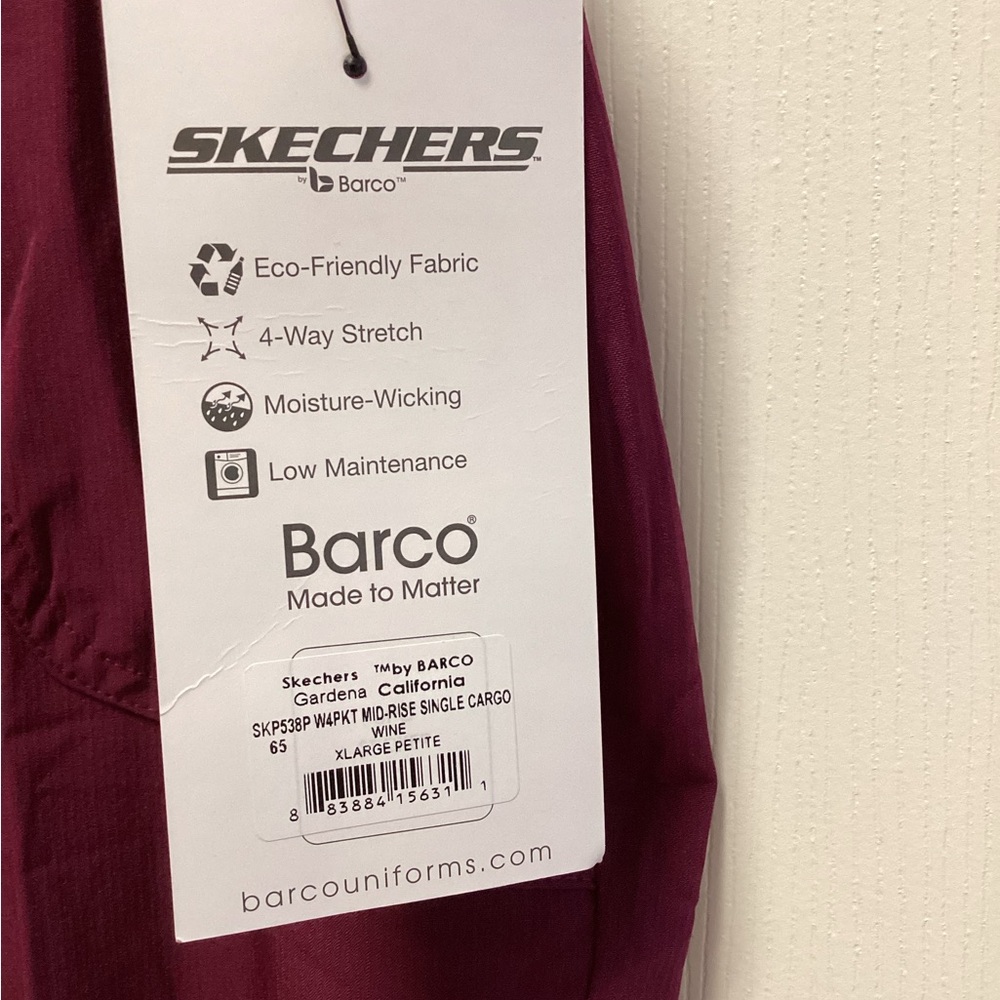 Skechers Barco women’s Srub XL petite pants wine career nurse professional - Picture 7 of 7
